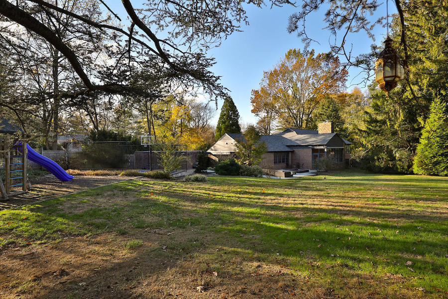 mt. airy midcentury modern split-level backyard