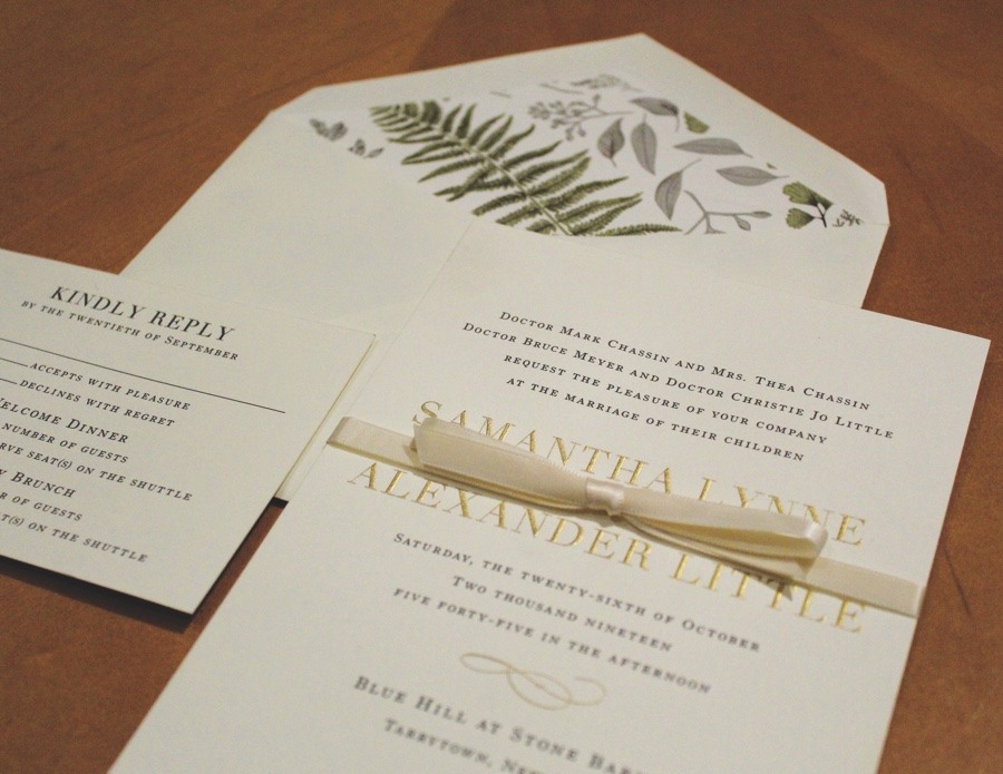 Paper on Pine wedding invitations