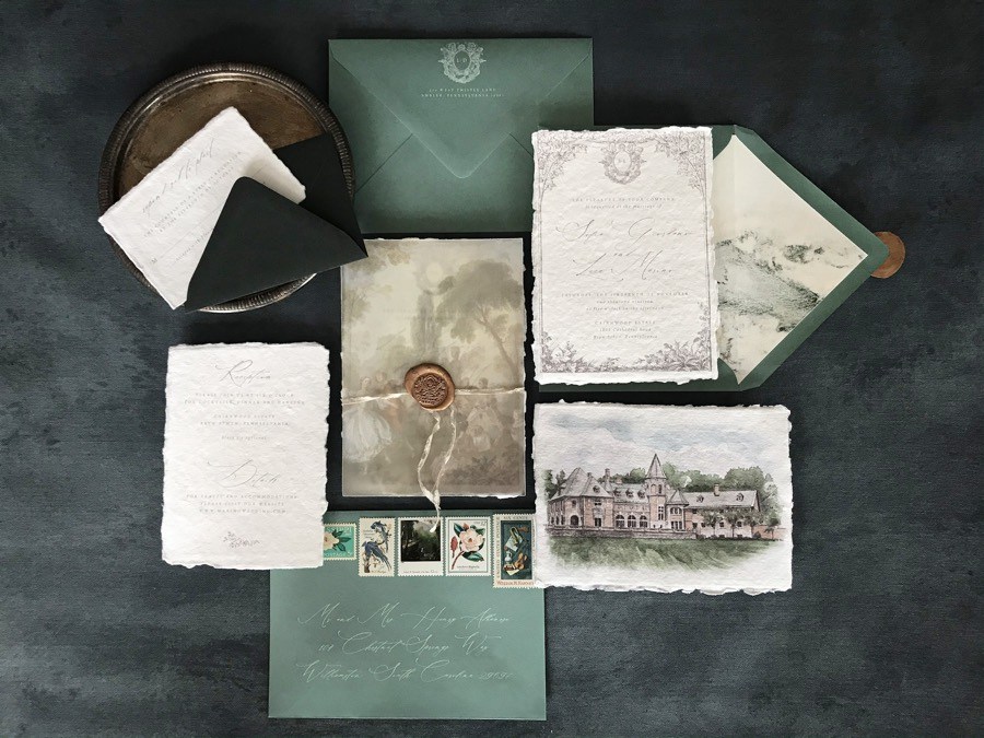 Papertree Studio wedding invitation