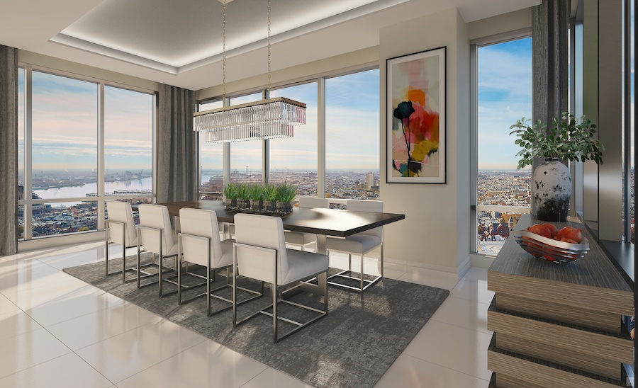 500 walnut penthouse dining room