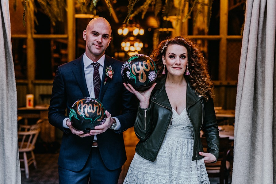 Harp and Crown bowling wedding
