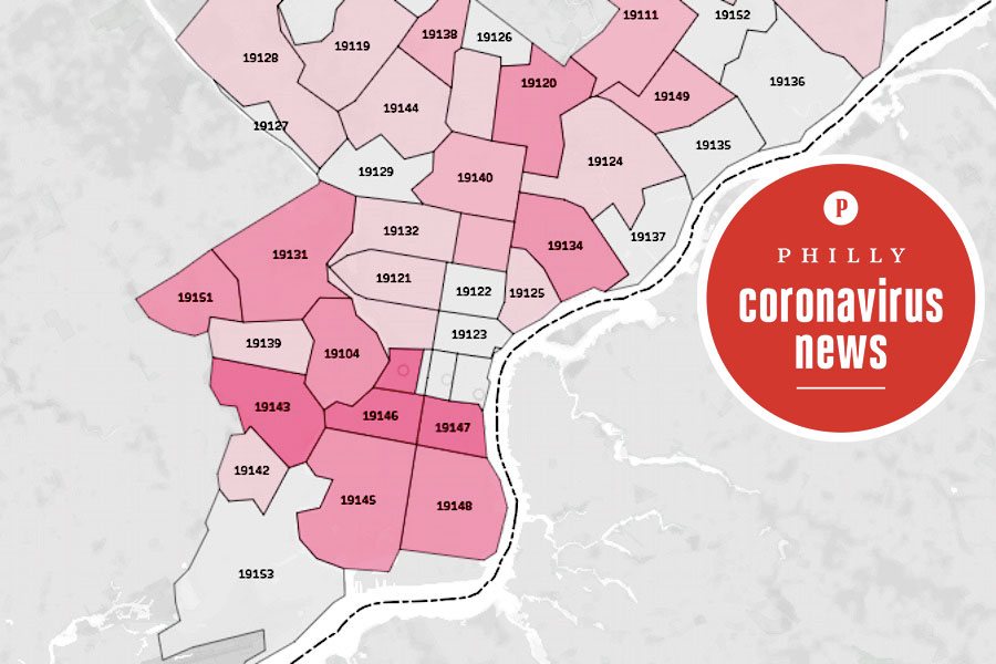 zip code map of philadelphia and surrounding counties Coronavirus In Philly City Releases Neighborhood Coronavirus Map zip code map of philadelphia and surrounding counties