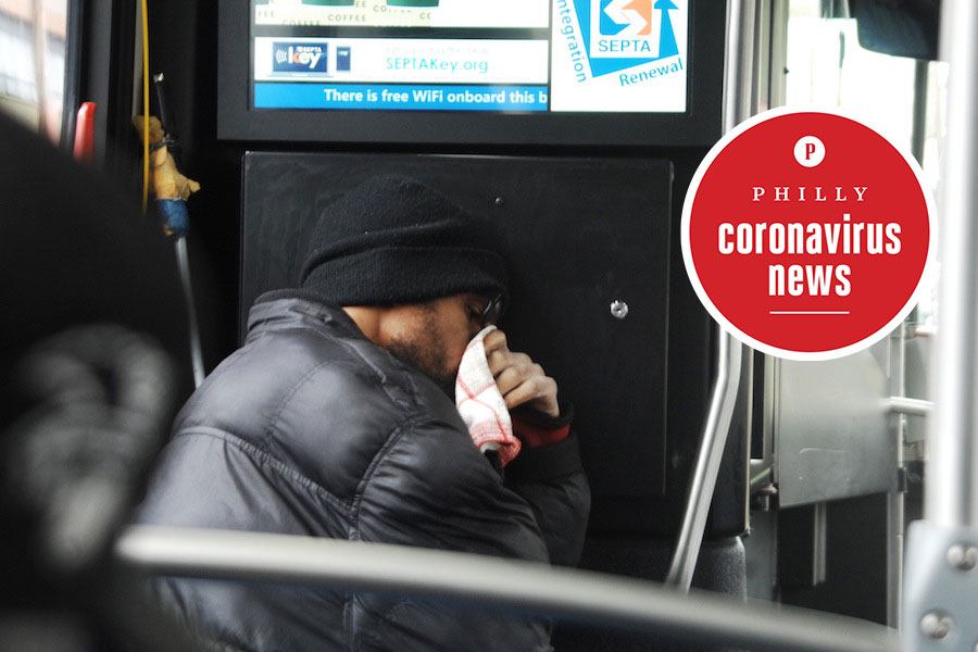 man riding septa during the coronavirus crisis in philadelphia