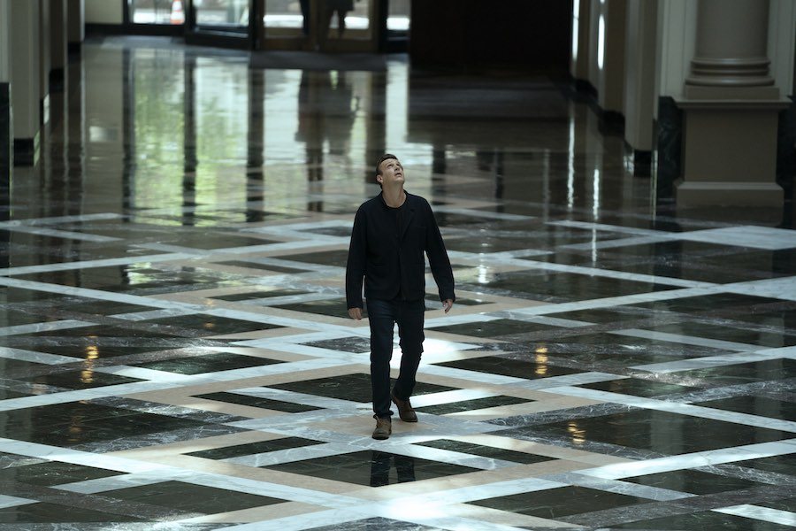 Peter (Jason Segel) inside the Curtis building in Dispatches from Elsewhere