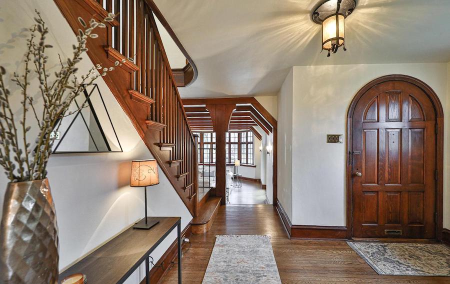 east falls tudor revival house for sale foyer
