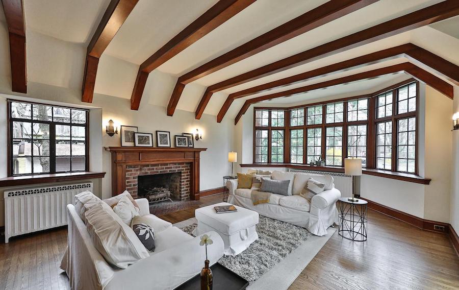 east falls tudor revival house for sale living room