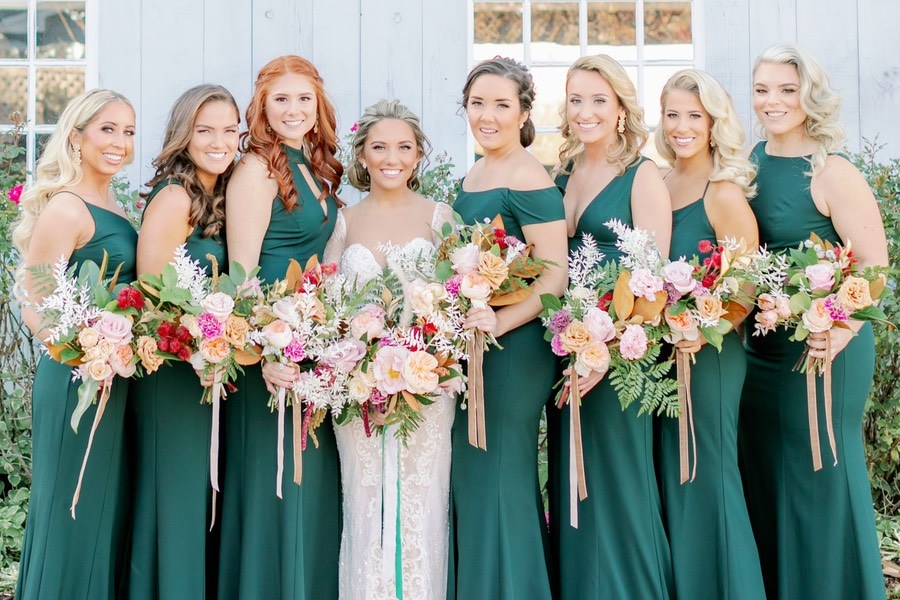 green bridesmaid dresses