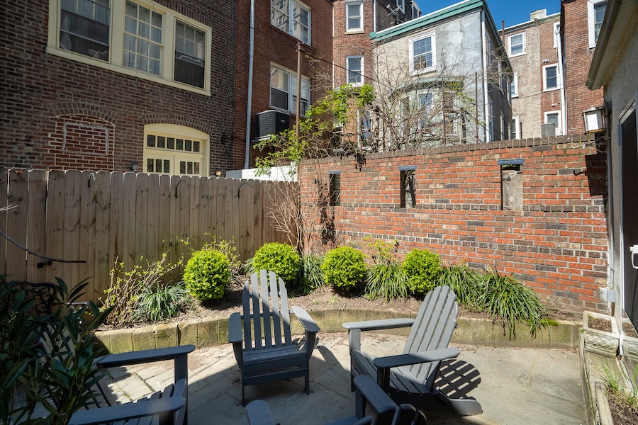 house for sale rittenhouse remodeled row rear patio
