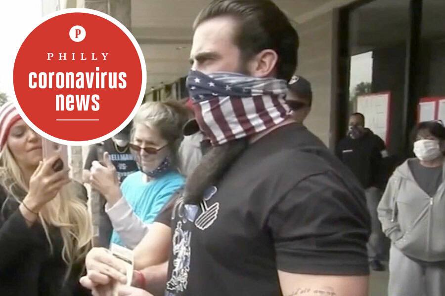 atilis gym co-owner Ian Smith in Bellmawr, New Jersey after police cited him for reopening the gym against shutdown orders