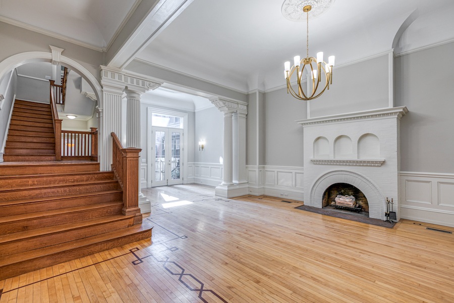 restored rittenhouse square brownstone townhouse for rent living room