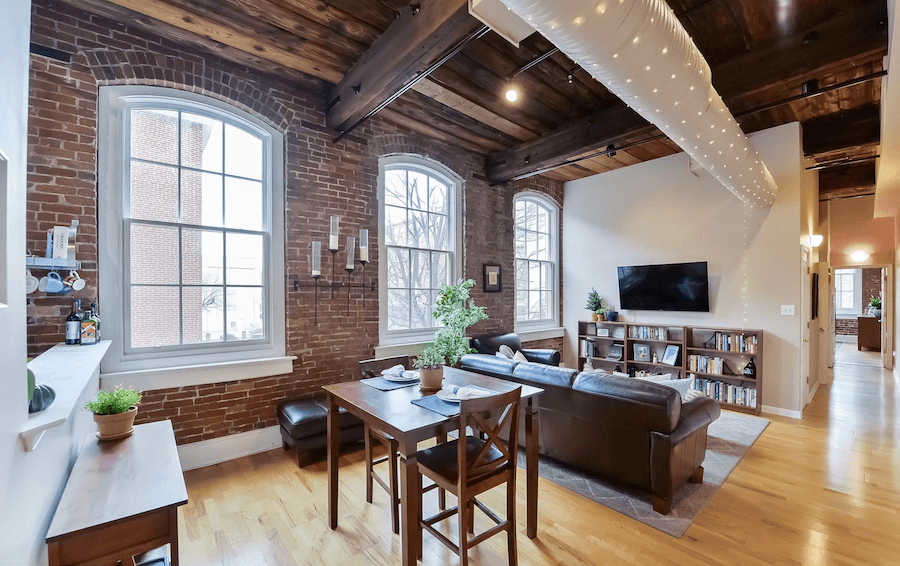 main living area, view from dining room