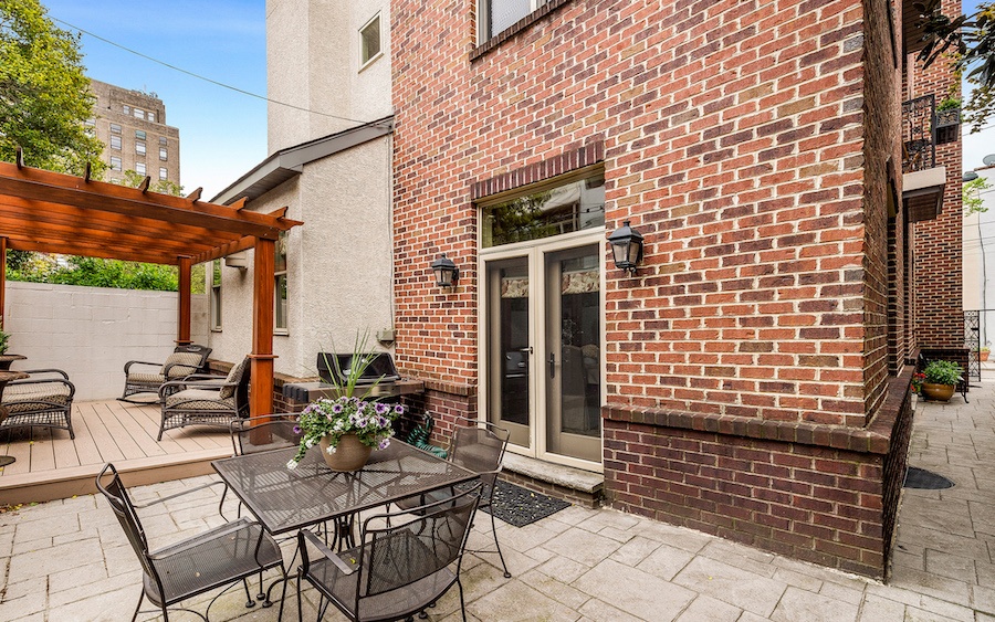 rear patio and arbor