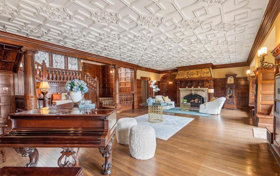 st davids tudor revival house for sale living room