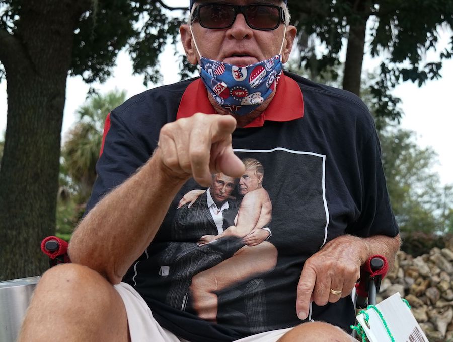 ed mcginty in his trump-putin shirt in the villages in Florida