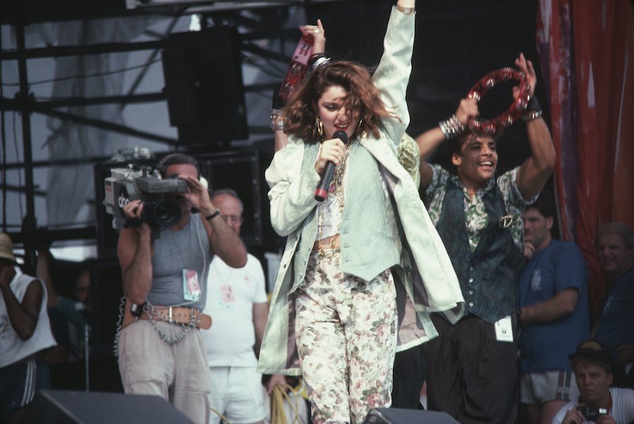 madonna performing at jfk stadium for live aid
