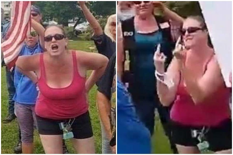 interboro school district board treasurer christine alonso at black lives matter protest in ridley