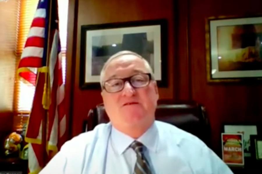 mayor kenney talking about the philadelphia trash collection problem during the COVID pandemic
