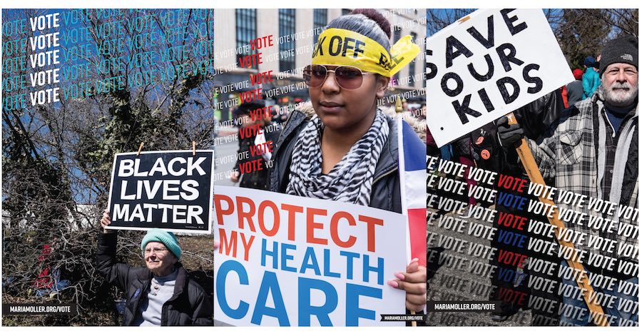 get-out-the-vote signs by Maria Möller and Luci Morreale