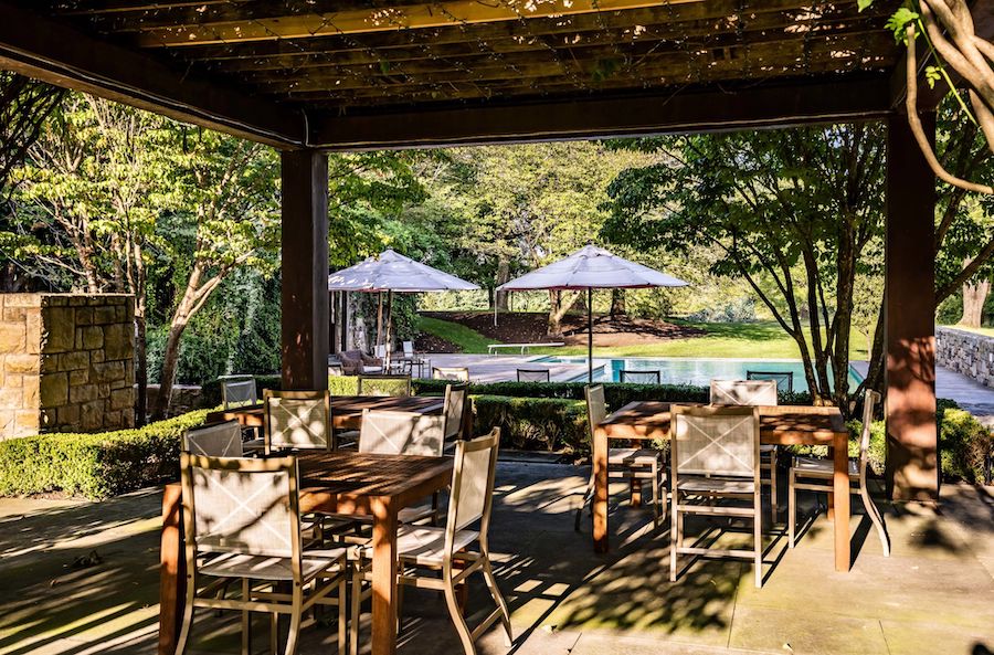 arbor and pool
