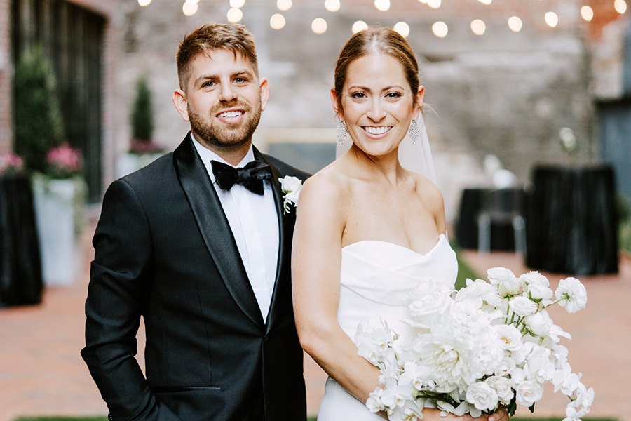 black-and-white Fitler club wedding