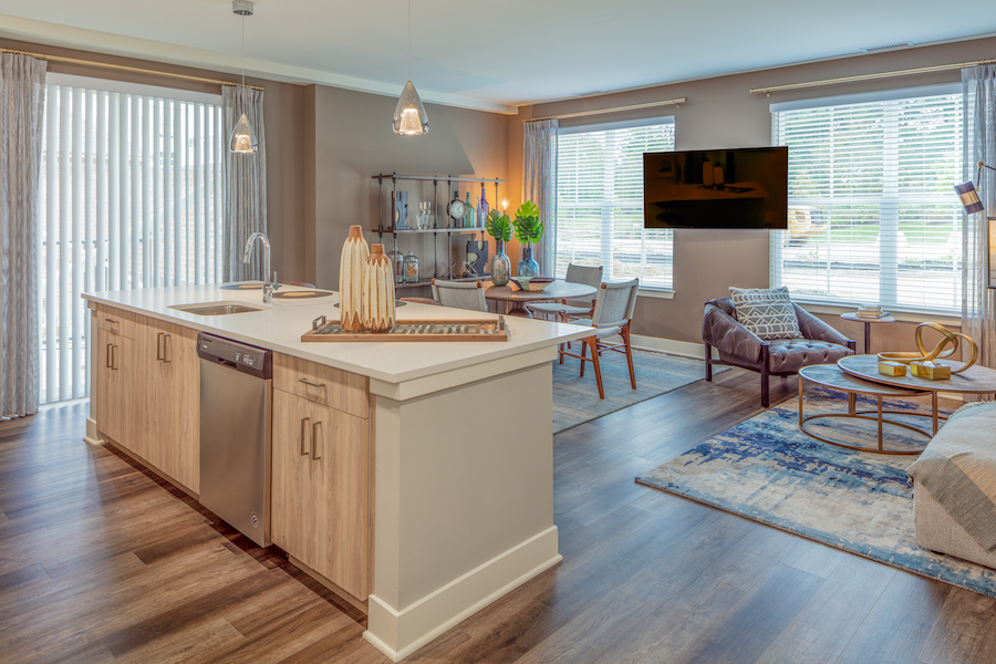 inwood at renaissance square apartment profile model apartment main living area