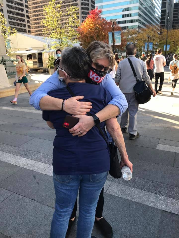 woman breaks down into tears of joy