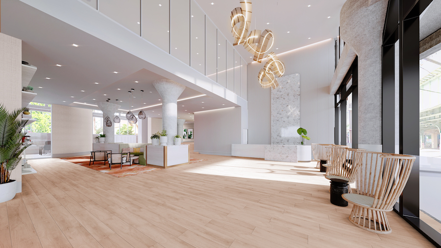 the poplar apartment profile lobby