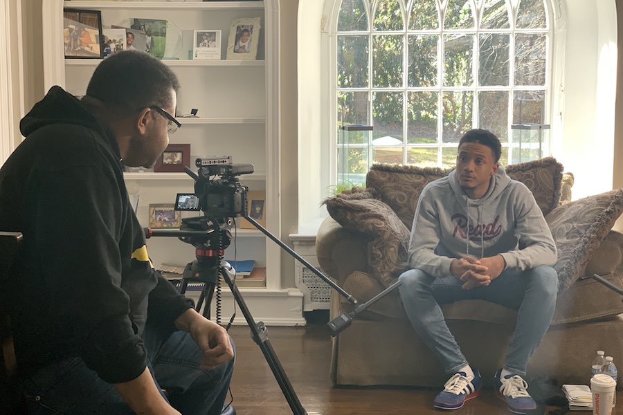 tigre hill filming michael white for a new documentary about the killing of Sean Schellenger