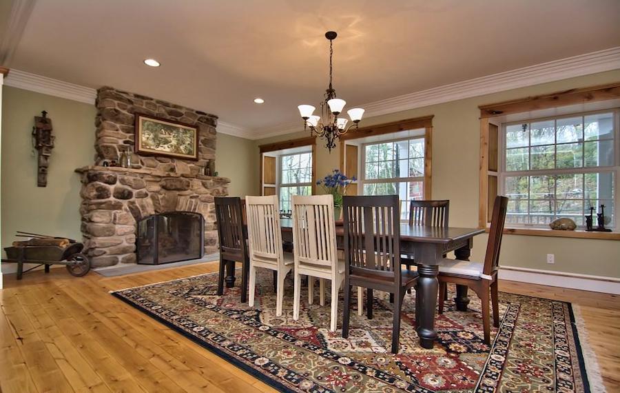 house for sale buck hill falls stone cottage dining room