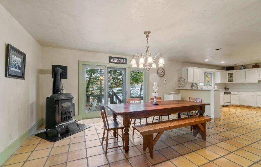 house for sale Milford lakefront Tudor dining area