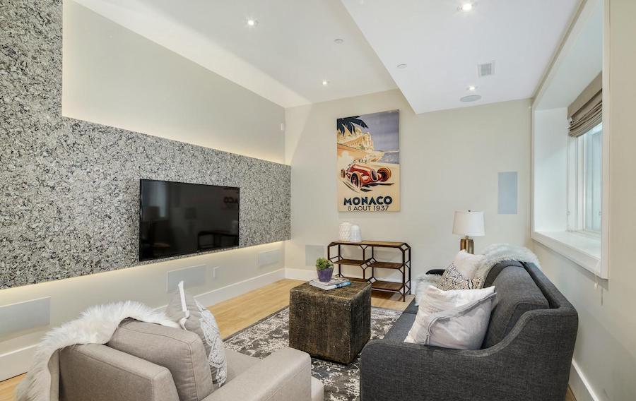 house for sale queen village modern townhouse media room