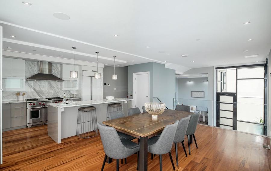 house for sale queen village modern townhouse dining room and kitchen