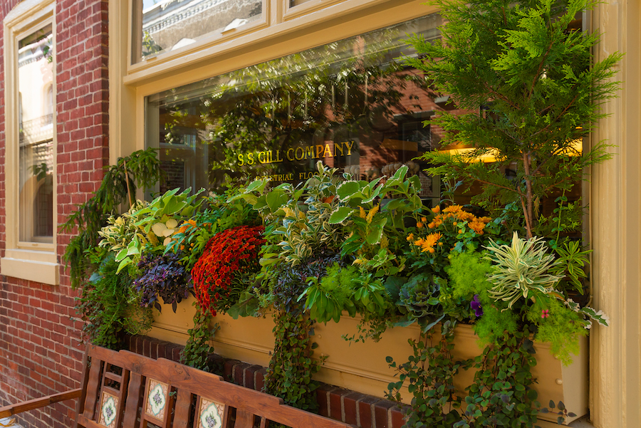 house for sale Rittenhouse square converted carriage house front window sign