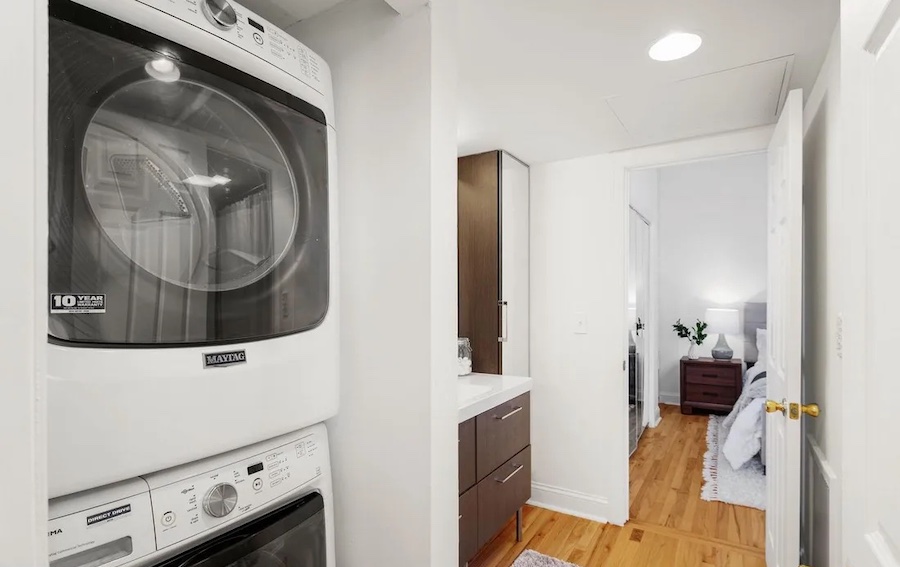 condo for sale queen village modern bathroom vanity and laundry