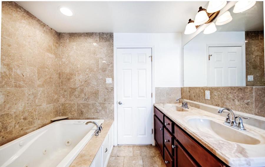 top-floor primary bathroom