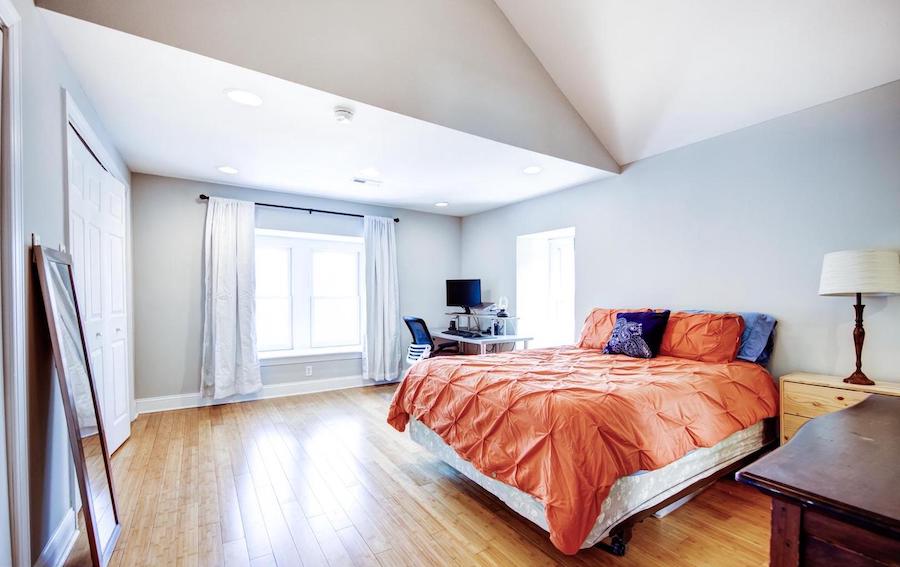 top-floor primary bedroom