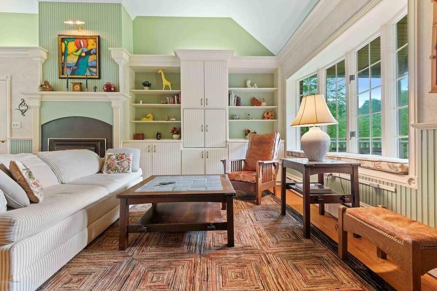 house for sale Stroudsburg estate farmhouse living area