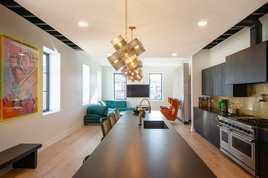 house for sale Fishtown designer townhouse main living area