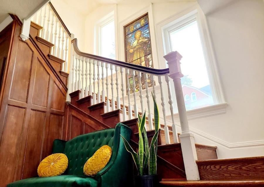 house for sale mt. airy renovated foursquare foyer