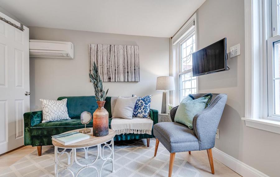 house for sale Washington Square West renovated trinity second-floor living room