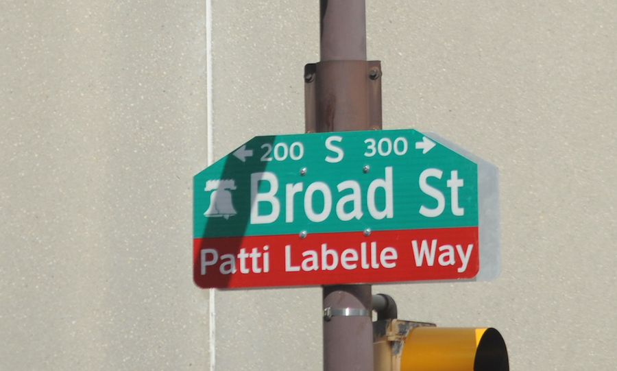 a patti labelle street sign in philadelphia, an example of ceremonial street renaming