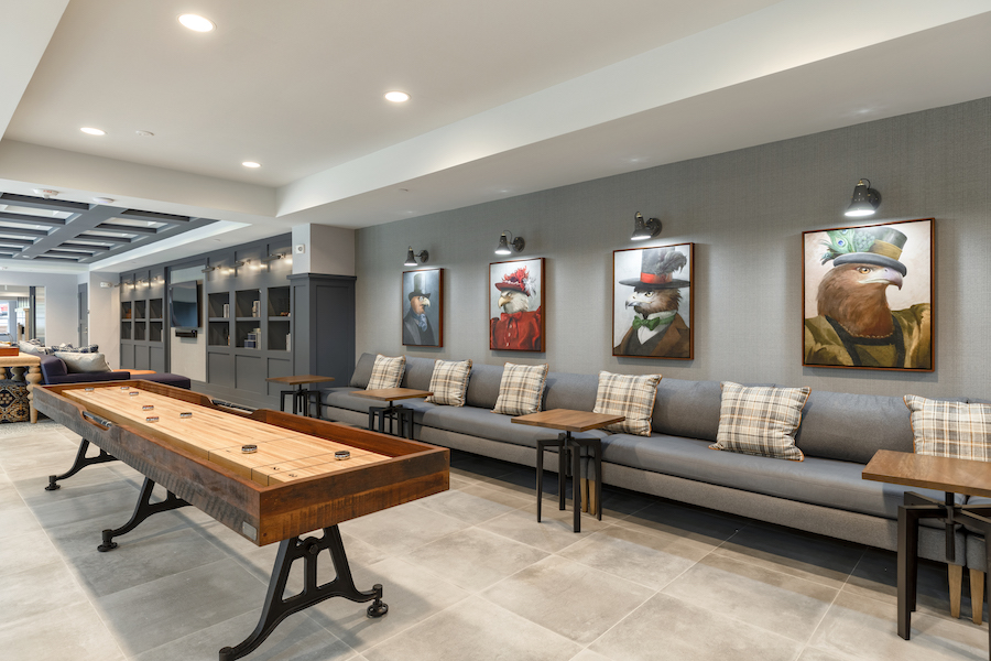 delwyn apartment profile game room and lounge