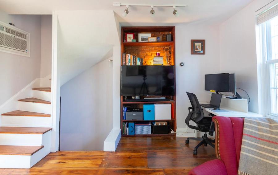 living room bookshelf