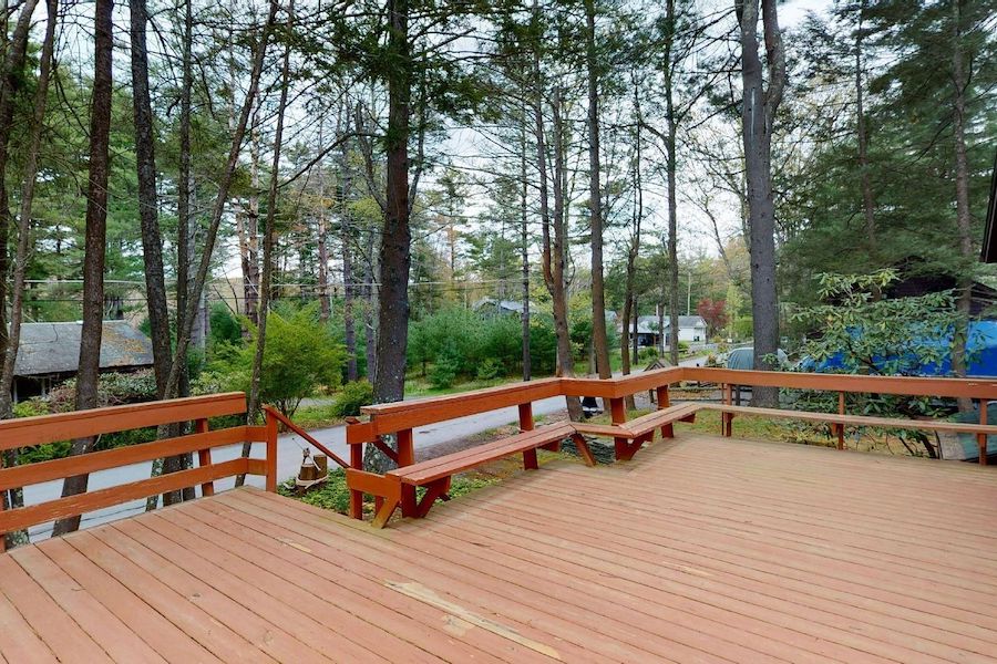 house for sale lake wallenpaupack cabin front deck