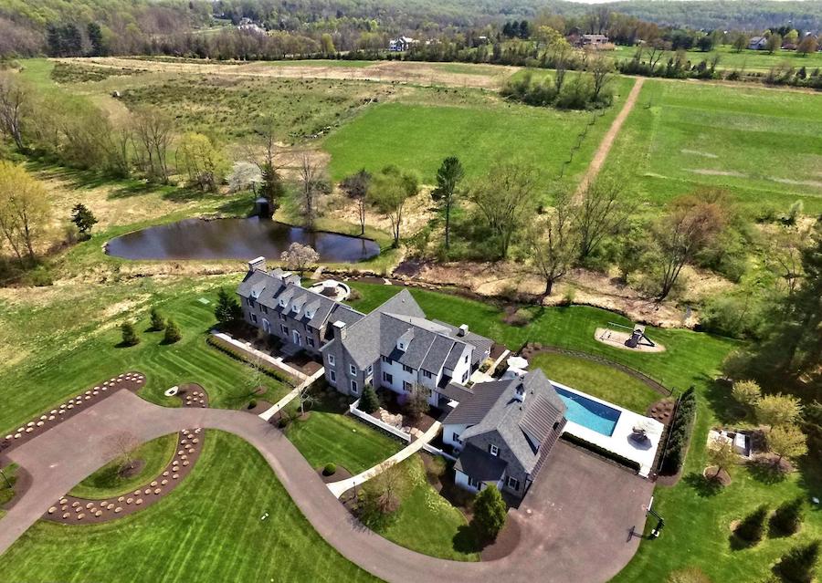 house for sale new hope farmstead aerial view