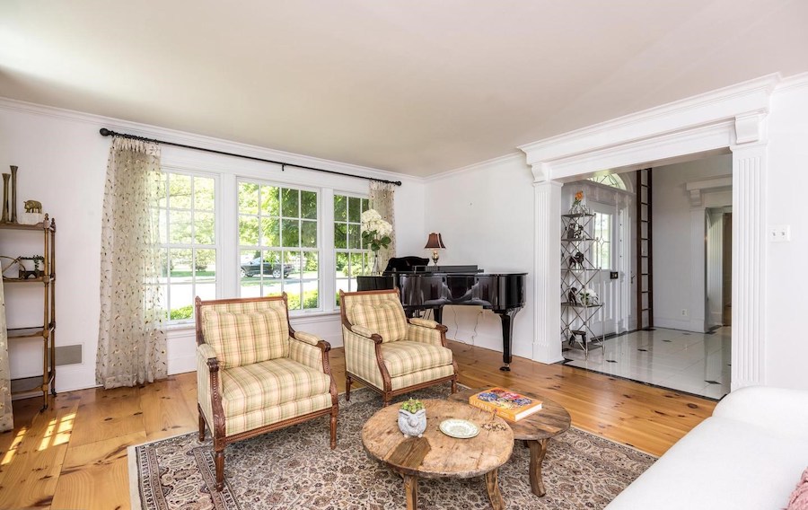 house for sale Blue Bell colonial farmhouse living room