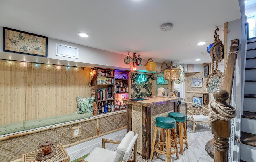 house for sale Brewerytown tiki bar basement tiki bar