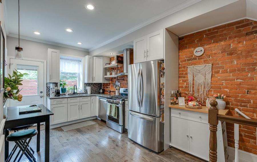 house for sale Brewerytown renovated rowhouse kitchen