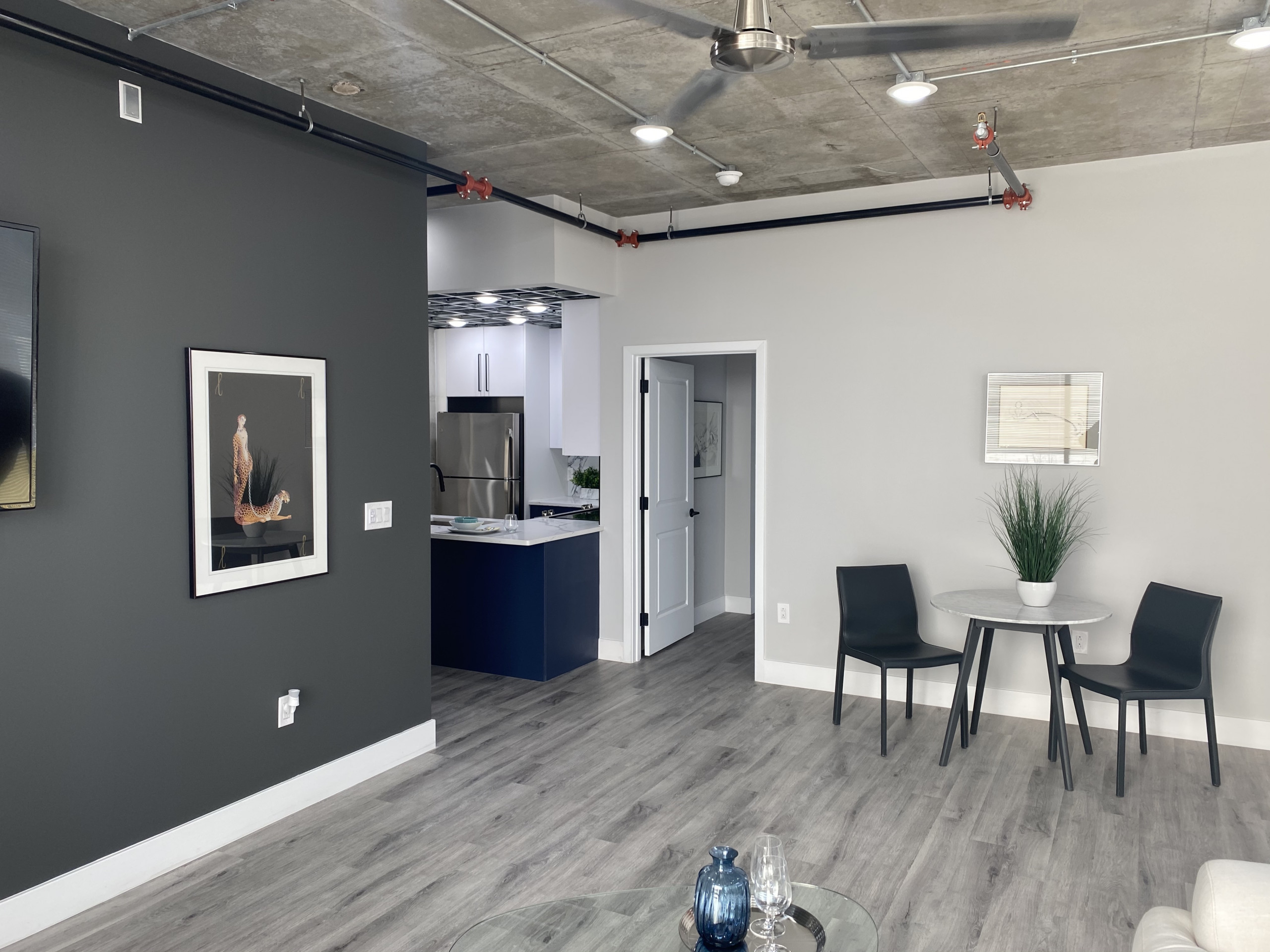 model apartment dining area