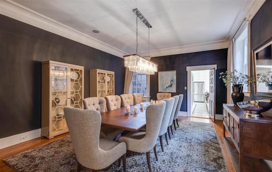 house for sale Delancey Street rebuilt townhouse formal dining room